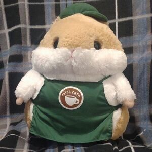 Muse Plush Hamster in Green Cafe Apron and Cap